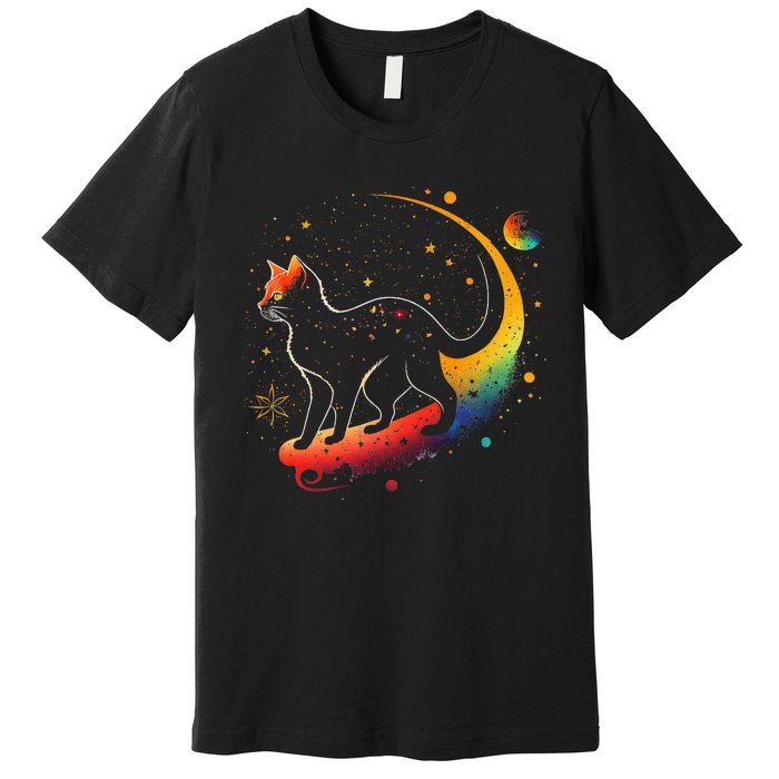 Astronaut Cat or Funny Galaxy Cat on Space Cat Lover Premium T-Shirt