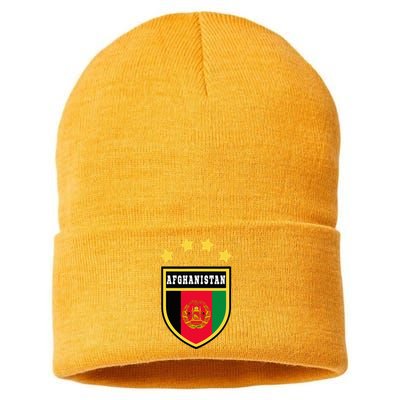 Afghanistan Coat Of Arms Flag Souvenir Kabul Sustainable Knit Beanie