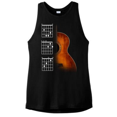 Acoustic Guitar Chords Ladies PosiCharge Tri-Blend Wicking Tank