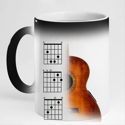 Acoustic Guitar Chords 11oz Black Color Changing Mug