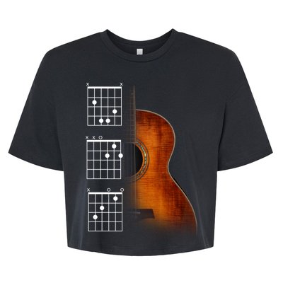 Acoustic Guitar Chords Bella+Canvas Jersey Crop Tee