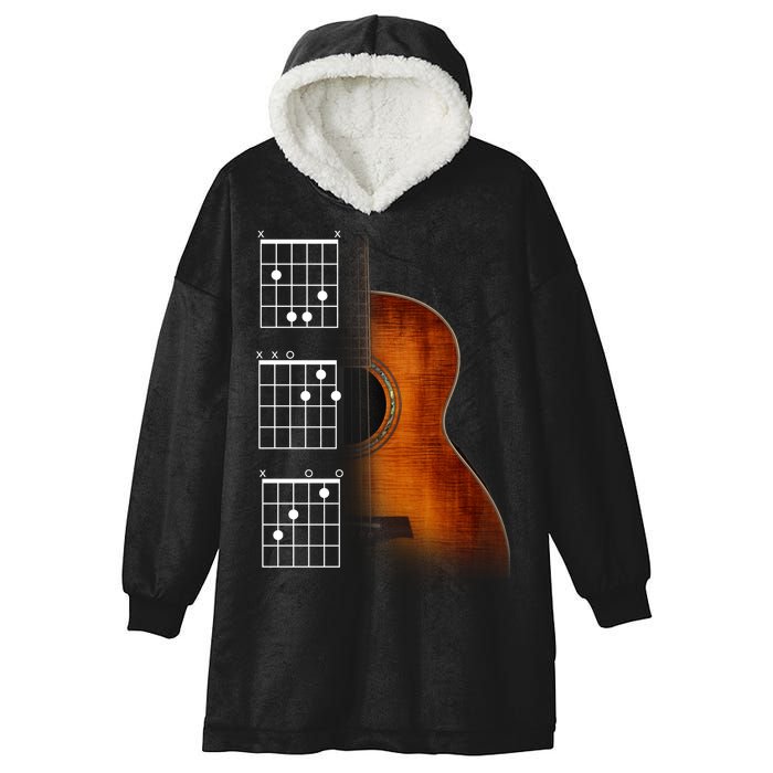 Acoustic Guitar Chords Hooded Wearable Blanket