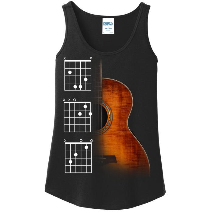 Acoustic Guitar Chords Ladies Essential Tank