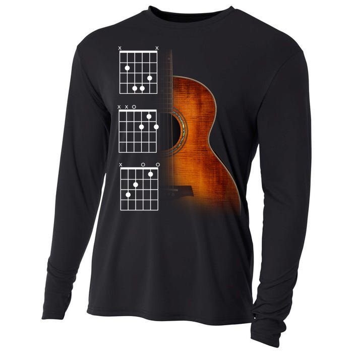 Acoustic Guitar Chords Cooling Performance Long Sleeve Crew