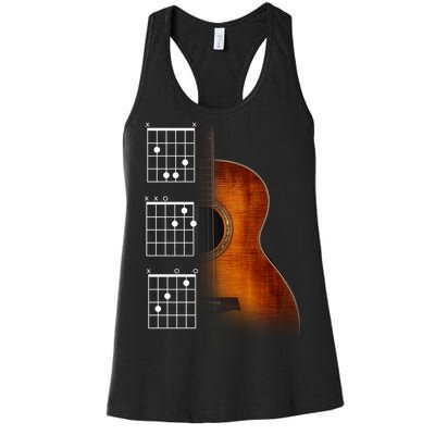 Acoustic Guitar Chords Women's Racerback Tank