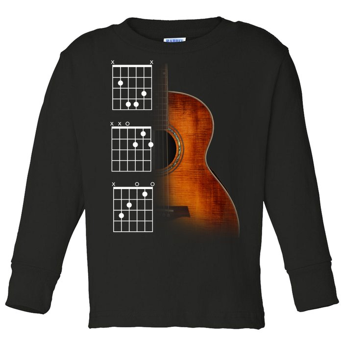 Acoustic Guitar Chords Toddler Long Sleeve Shirt