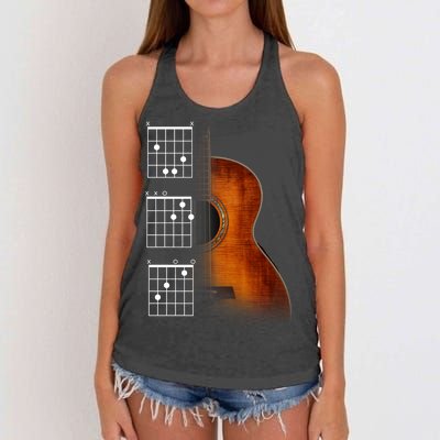 Acoustic Guitar Chords Women's Knotted Racerback Tank