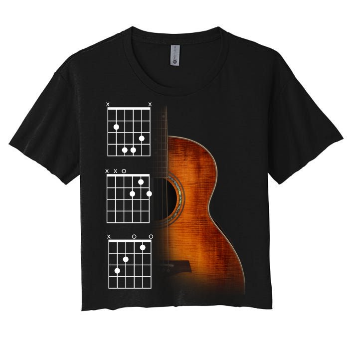 Acoustic Guitar Chords Women's Crop Top Tee