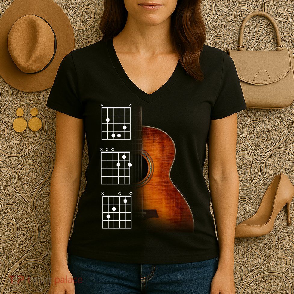 Acoustic Guitar Chords Women's V-Neck T-Shirt