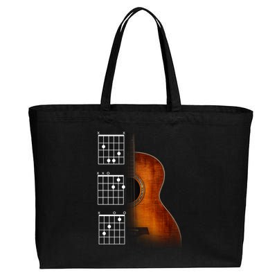 Acoustic Guitar Chords Cotton Canvas Jumbo Tote