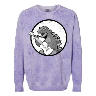 Acoustic Guitar Dinosaur Colorblast Crewneck Sweatshirt