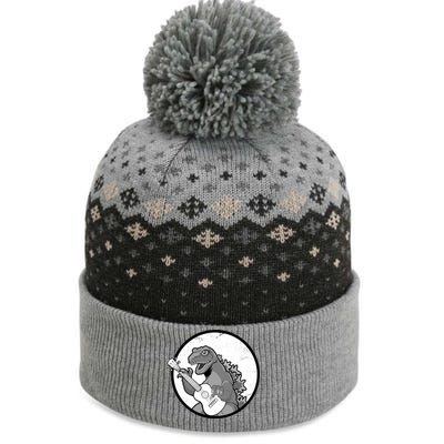 Acoustic Guitar Dinosaur The Baniff Cuffed Pom Beanie