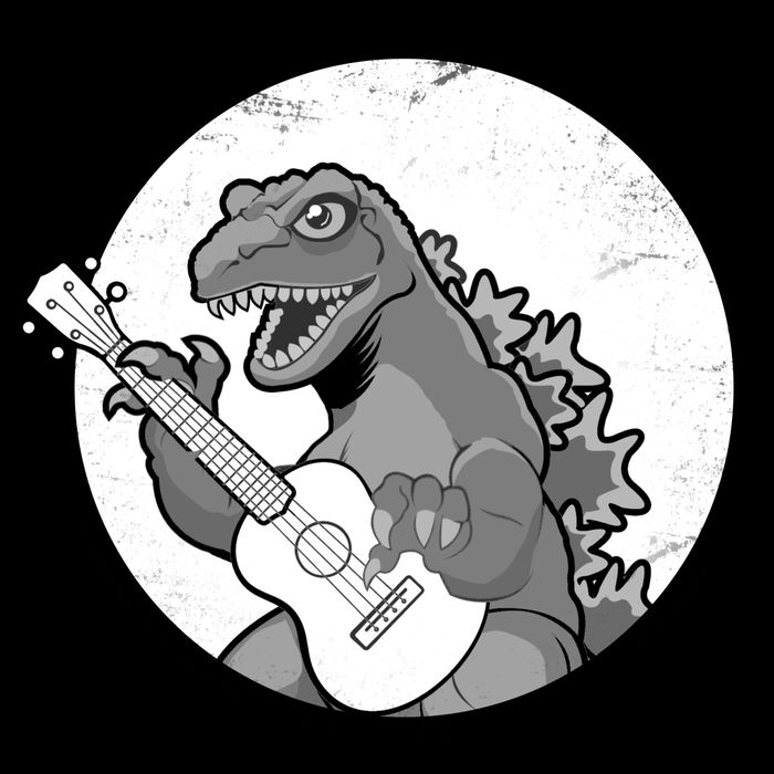 Acoustic Guitar Dinosaur Baby Bodysuit