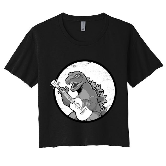 Acoustic Guitar Dinosaur Crop Top
