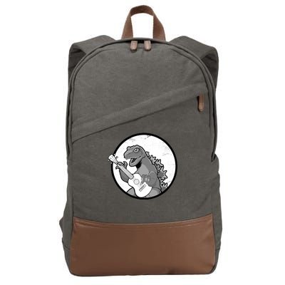 Acoustic Guitar Dinosaur Cotton Canvas Backpack