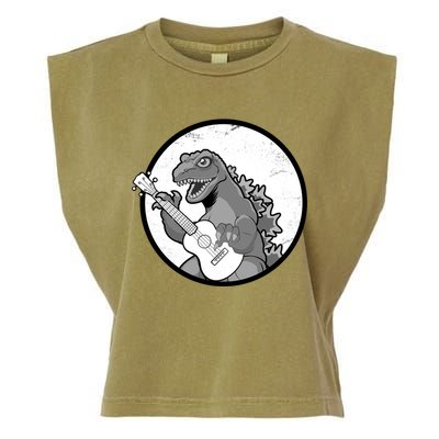 Acoustic Guitar Dinosaur Garment-Dyed Women's Muscle Tee