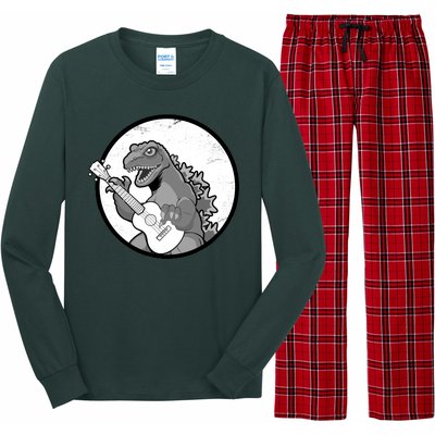 Acoustic Guitar Dinosaur Long Sleeve Pajama Set