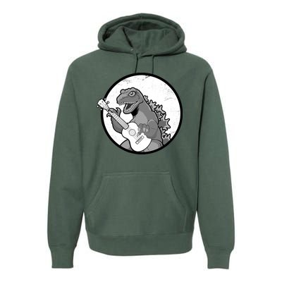 Acoustic Guitar Dinosaur Premium Hoodie