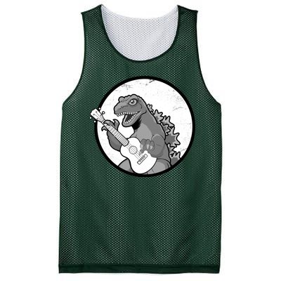 Acoustic Guitar Dinosaur Mesh Reversible Basketball Jersey Tank