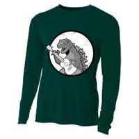 Acoustic Guitar Dinosaur Cooling Performance Long Sleeve Crew