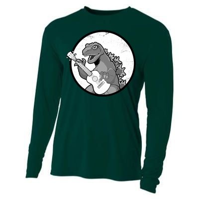 Acoustic Guitar Dinosaur Cooling Performance Long Sleeve Crew