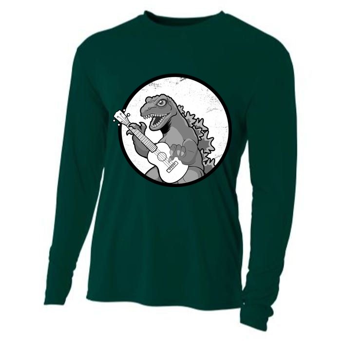 Acoustic Guitar Dinosaur Cooling Performance Long Sleeve Crew