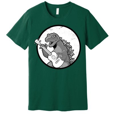 Acoustic Guitar Dinosaur Premium T-Shirt