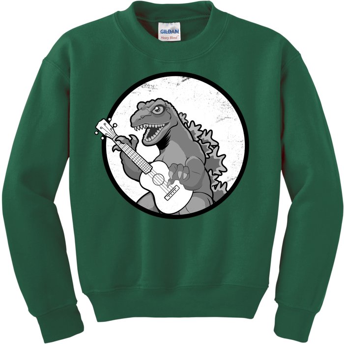 Acoustic Guitar Dinosaur Kids Sweatshirt