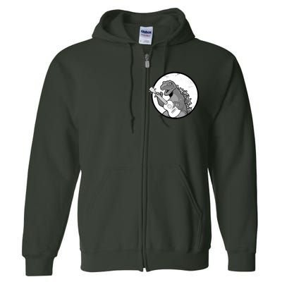 Acoustic Guitar Dinosaur Full Zip Hoodie