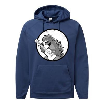 Acoustic Guitar Dinosaur Performance Fleece Hoodie