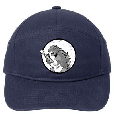 Acoustic Guitar Dinosaur 7-Panel Snapback Hat