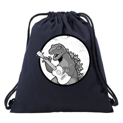 Acoustic Guitar Dinosaur Drawstring Bag