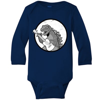 Acoustic Guitar Dinosaur Baby Long Sleeve Bodysuit