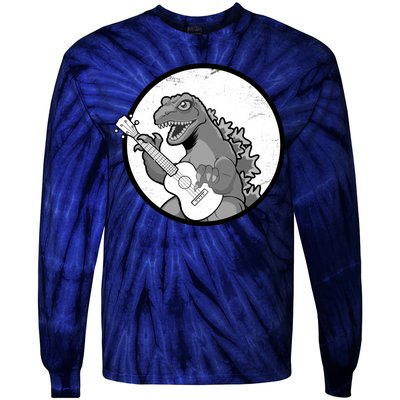 Acoustic Guitar Dinosaur Tie-Dye Long Sleeve Shirt