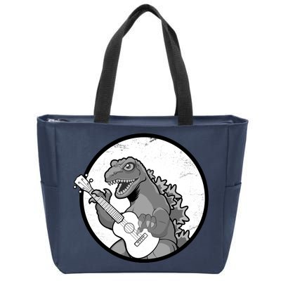 Acoustic Guitar Dinosaur Zip Tote Bag