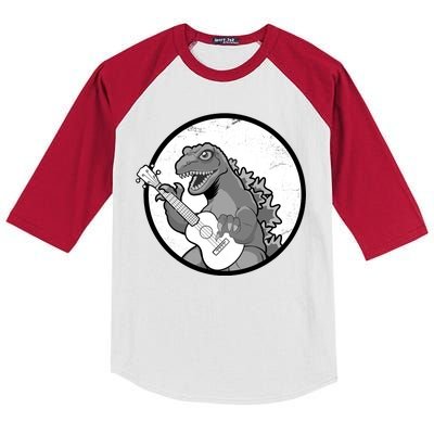 Acoustic Guitar Dinosaur Kids Colorblock Raglan Jersey