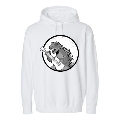 Acoustic Guitar Dinosaur Garment-Dyed Fleece Hoodie