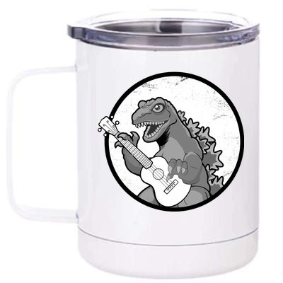 Acoustic Guitar Dinosaur 12 oz Stainless Steel Tumbler Cup