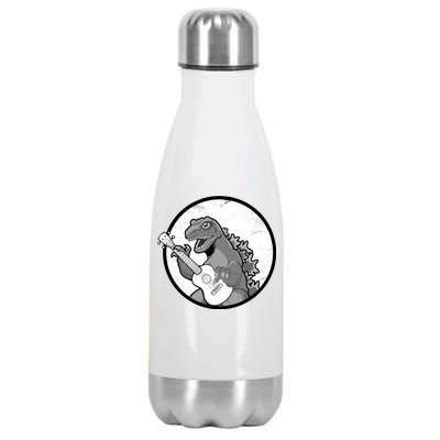 Acoustic Guitar Dinosaur Stainless Steel Insulated Water Bottle