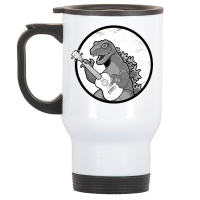 Acoustic Guitar Dinosaur Stainless Steel Travel Mug