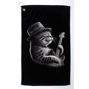 Authorized Cat Playing Guitar Funny Rock Music Guitar Cat Platinum Collection Golf Towel