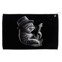 Authorized Cat Playing Guitar Funny Rock Music Guitar Cat Grommeted Golf Towel