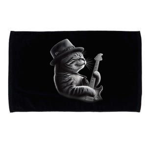 Authorized Cat Playing Guitar Funny Rock Music Guitar Cat Microfiber Hand Towel