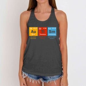 Autism Chemistry Periodic Table Elements Autism Awareness Women's Knotted Racerback Tank