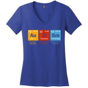 Autism Chemistry Periodic Table Elements Autism Awareness Women's V-Neck T-Shirt