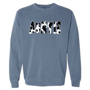 Auntie Cow Print Cow Pattern Garment-Dyed Sweatshirt