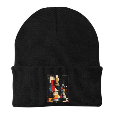 Artsy Chess Player On Abstract Art Chess Knit Cap Winter Beanie