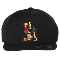 Artsy Chess Player On Abstract Art Chess Wool Snapback Cap