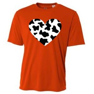 Awesome Cow Print Black White Print Heart Cooling Performance Crew T-Shirt