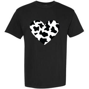 Awesome Cow Print Black White Print Heart Garment-Dyed Heavyweight T-Shirt